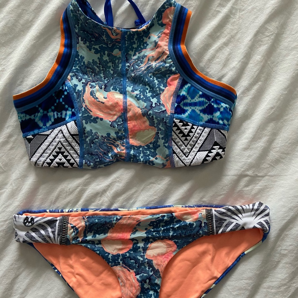 Maaji Blue Orange Halter Bikini